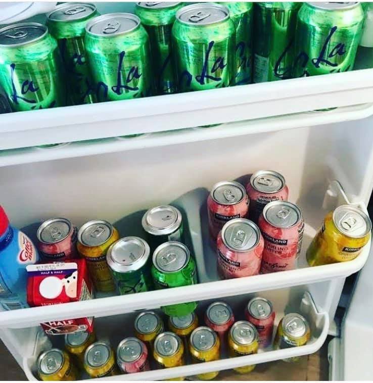 a fridge full of La Croix