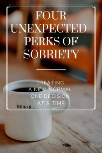 a pinterest graphic of the four perks of sobriety