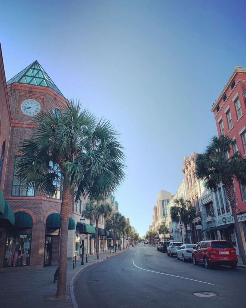 image of King Street in Charleston in the morning